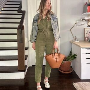 Alex Mill sz XS expedition jumpsuit Coveralls Olive cotton Tencel stretch suit